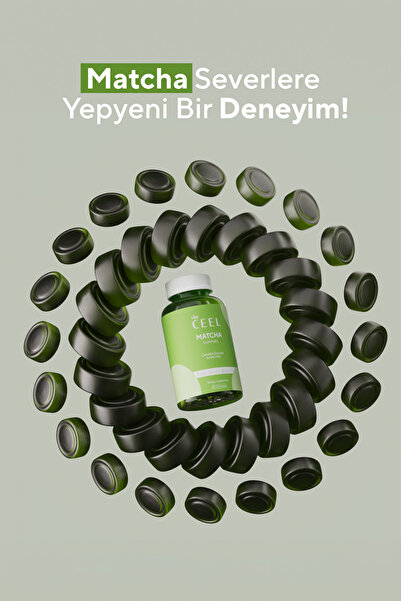 VitaCeel Matcha Yeşil Çay İçerikli Vitamin Çiğnenebilir Vegan Şekersiz  Gummy