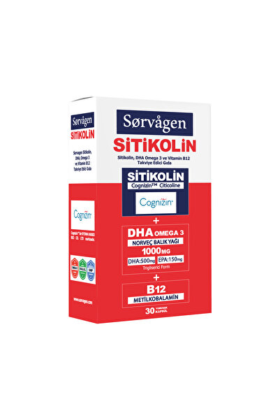 Sorvagen 30 Kapsül ( Sitikolin Dha Omega 3 Ve B12 içeren Takviye Edici Gıda )