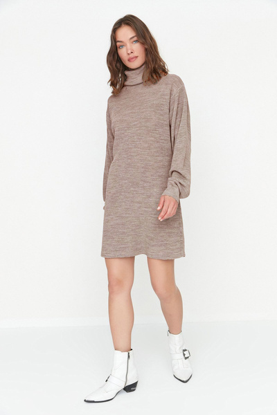 Trendyol Collection Mini tricotaj bej Rochie largi TWOAW23EL00026