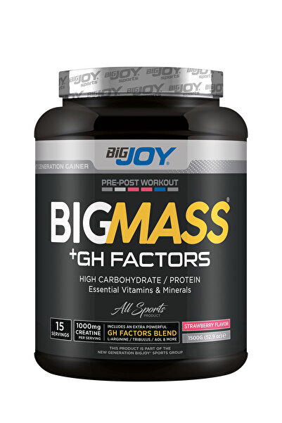 Bigjoy Sports Mass Gainer Çilek Aromalı 1500gr 15 Servis Big mass Gh Factors ...