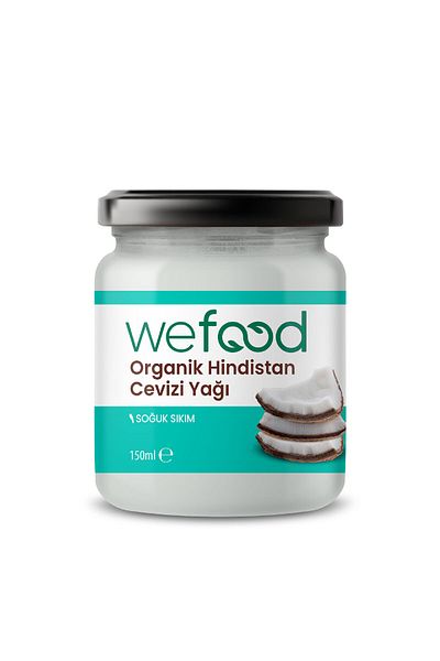 Wefood زيت جوز الهند العضوي 150 مل (معصور على البارد)