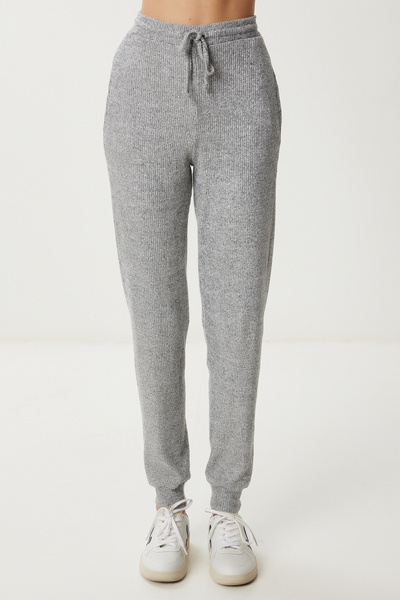 Happiness İstanbul Kadın Gri Melanj Cepli Jogger Örme Eşofman Altı UB00466