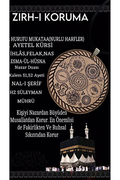 MerveninYaziAtolyesi Zırh Koruma Bakır Plaka Kolye.