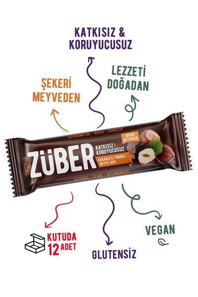 Züber لوح فواكه بالكاكاو والبندق 40 جرام × 12 قطعة