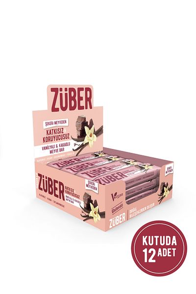 Züber لوح فواكه بالفانيليا والكاكاو 40 جرام × 12 قطعة