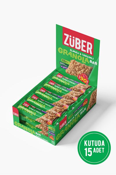 Züber 25 جرام × 15 قطعة - قالب جرانولا مع التفاح والقرفة