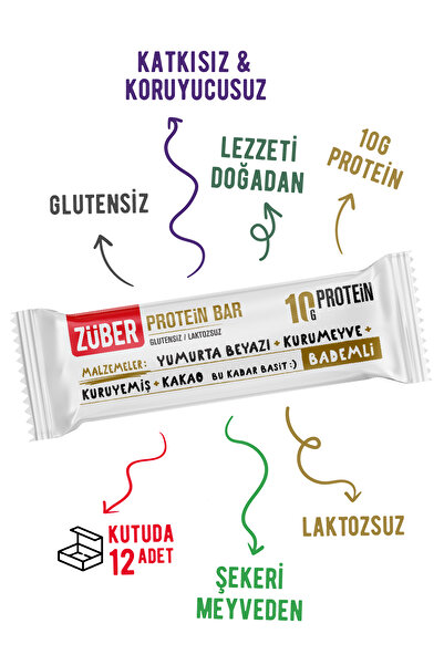 Züber Bademli Protein Bar 40gr X 12 Adet