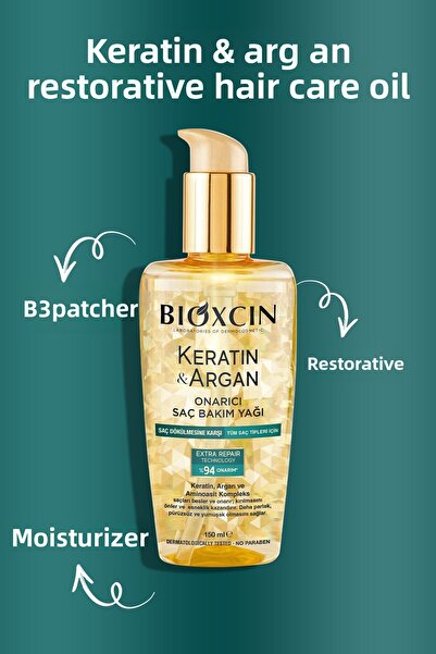 Bioxcin 150 Ml Keratin Argan Repair Hair Care Oil