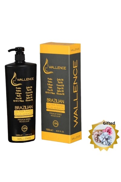 wallence Keratin Cream Extra Straightness and Shine 1000ml with Gift