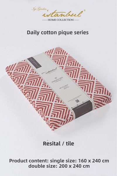 İyi Geceler İstanbul Double Printed Single Pike - 100% Cotton Resital Tile 200x240