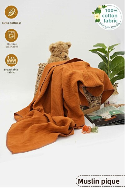 mordesign بطانية أطفال 4 طبقات 100% قطن موسلين - بطانية موسلين 100x120 سم، قم...