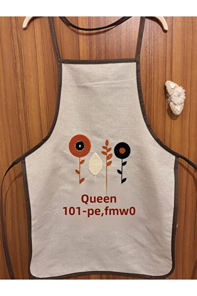 Mustgross مريلة مطبخ بوهيميا كتان مطرزة 1 قطعة