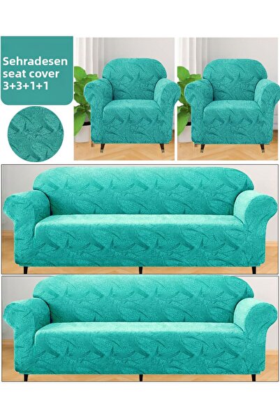 upmall طقم غطاء أريكة قابل للتمدد وقابل للغسل - غطاء أريكة سرير 3+3+1+1