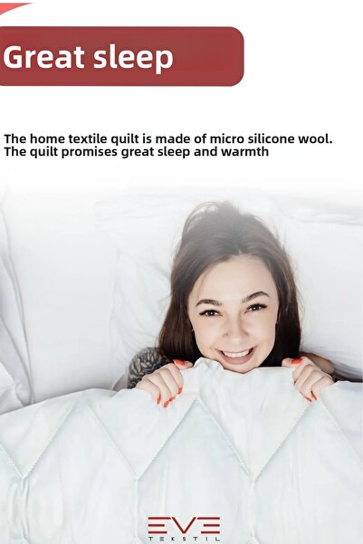 Eve Tekstil Quilted High Quality 4 Seasons Usable Microfiber Soft Double Antiallergic Quilt