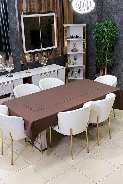 sevilya Dream 8 Piece Table Cloth Set (Salon Table Cloth, Runner, 6-Piece Napkin)