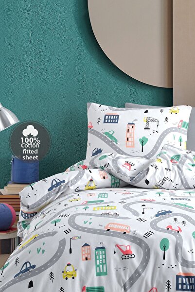 Cote Blanc 100% Cotton Single Elastic Duvet Cover Set