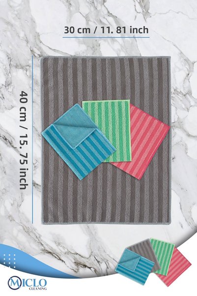 MICLO CLEANING Microfiber Kitchen & Bathroom Tough Dirt Cloth 4 Pack