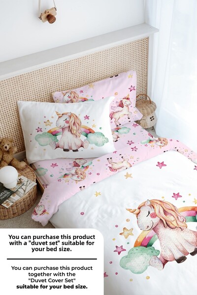 Tuğba Kuğu Baby Series Single Fitted Sheet Set - Rainbow Unicorn