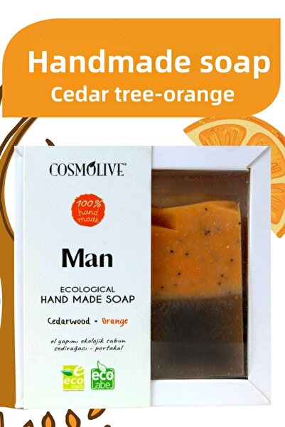 Cosmolive Handmade Soap | Sandalwood & Orange | Special for Men | Facial Hair Skin Care | 100g