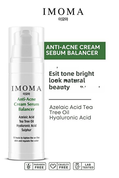 IMOMA Anti-Acne Cream - Shea, Oenothera with Biennis and Bisabolol Oil, Sebum...