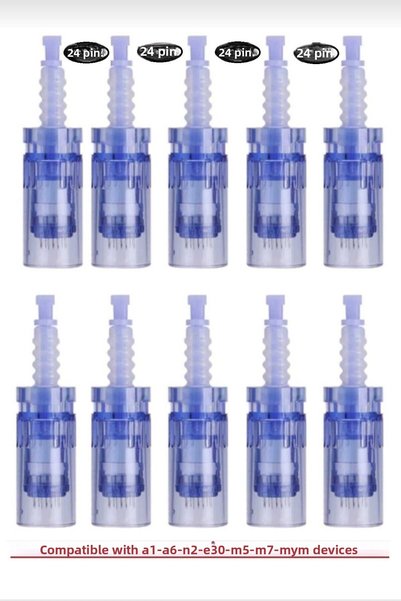 east medical DrPen 10 Pieces 24 Pin Needle Compatible with Dermapen A1-a6-e30-n2-m5-m7-mym Devices