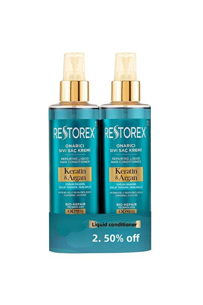 Restorex Keratin and Argan Repair Liquid Hair Care Cream 200 ml + 200 ml