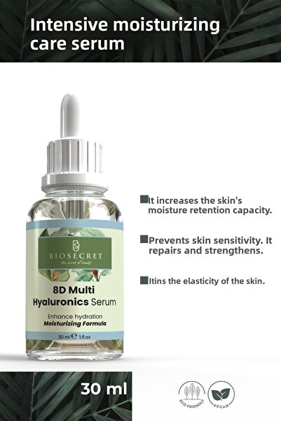 Biosecret سيروم ترطيب مكثف (مصل الهيالورونيك المتعدد 8D) 30 مل Bıo30