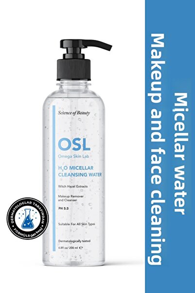 OSL Omega Skin Lab H2O Micellar Cleanser Water - 200ml Makeup and Facial Clea...