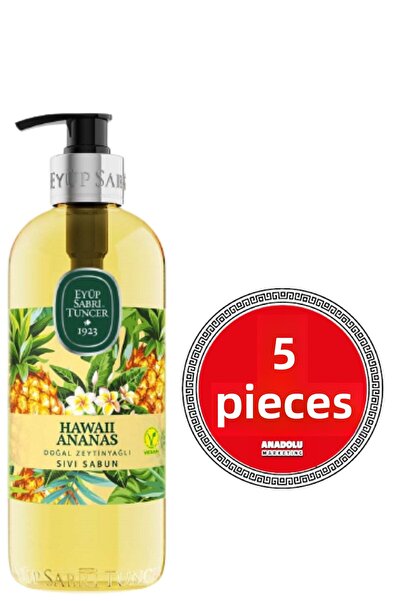 Eyüp Sabri Tuncer Hawaii Pineapple Natural Olive Oil Liquid Soap 500 Ml 5 Pieces