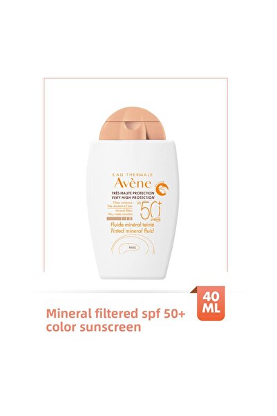 Avene واقي شمسي ملون بعامل حماية من الشمس SPF 50+ مع فلتر معدني 40 مل - ملون