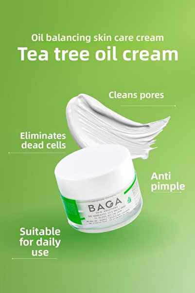Baga كريم زيت شجرة الشاي لتوازن الدهون وفعال ضد حب الشباب في مرحلة البلوغ