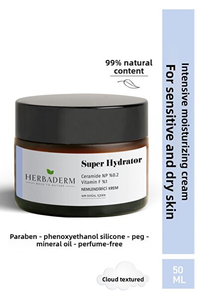 Herbaderm سيراميد إن بي فيتامين إف - كريم ترطيب مكثف فائق الترطيب، للبشرة الح...