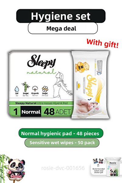Sleepy Rosie Natural Ultra Sensitive Sanitary Pads - 48 Pieces Normal, 50 Pac...