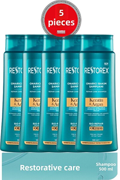 Restorex شامبو الكيراتين والأرغان 500 مل - 5 قطع
