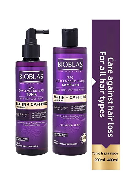 Bioblas Caffeine Arginine Biotin Anti-Hair Loss Shampoo 400 ml + Caffeine Arginine Biotin Hair Tonic 200 ml