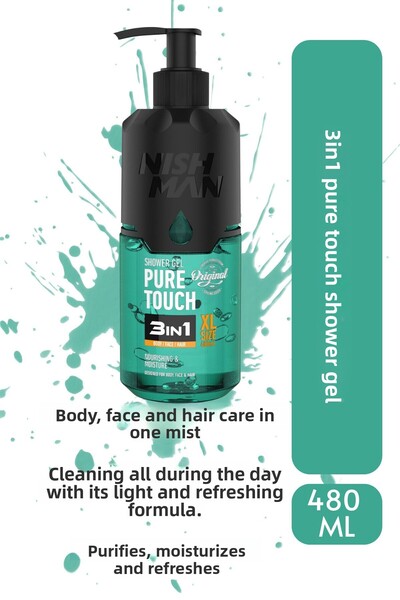 NISHMAN 3in1 Pure Touch Shower Gel (480 ml)
