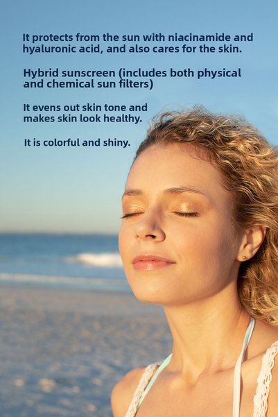 GLOWY Spf50 Tinted Sunscreen Tone Equalizer Anti-Blemish Face Cream Glow Queen 40ml