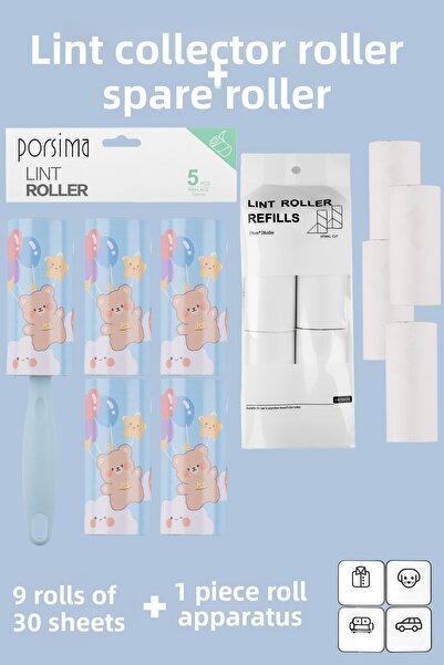 Porsima 3105 Rolă pentru colectarea părului de pisică și câine + 8 role de sc...