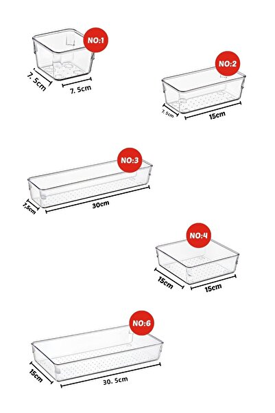 Nandy Home 12 Piece Inside Drawer Punto Drawer Organizer TRANSPARENT