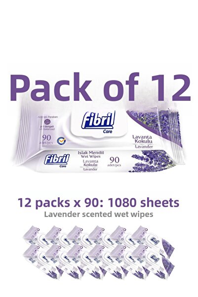 Fibril 1080 موديل لافندر مناديل مبللة - 12x90 عبوة