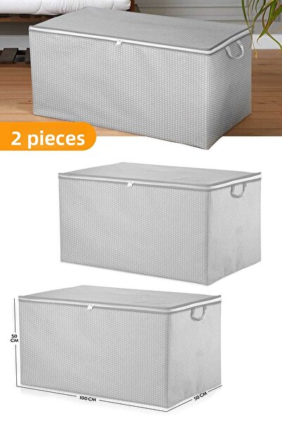 Serstil 2 Τεμάχια Mega Μέγεθος - Παπλωματοθήκη με γκρι στίγματα Classic - 100...