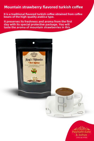 payitaht hurma Keyf-i Mihman - قهوة تركية بنكهة الفراولة الجبلية 100 جرام