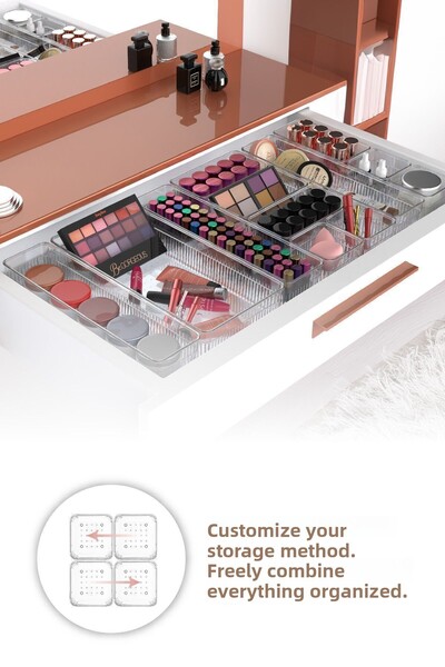 Vienev 14-Piece Jewelry Makeup Drawer Organizer Cosmetic Accessory Organizer