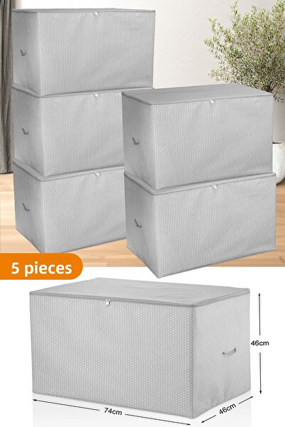 Serstil 5 قطع - حقيبة سرج كبيرة مرقطة باللون الرمادي - 74 × 46 × 46 سم