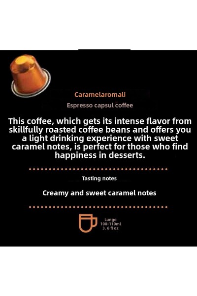Kahve Dünyası Caramel Flavored Capsule Coffee 10 Box |   Compatible with All Capsule Coffee Machines