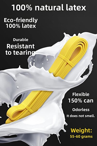 Telvesse 5kg Resistance Band - Muscle Building Rubber, Lightweight Hard Fitness Pilates Cross Training Band, Yellow