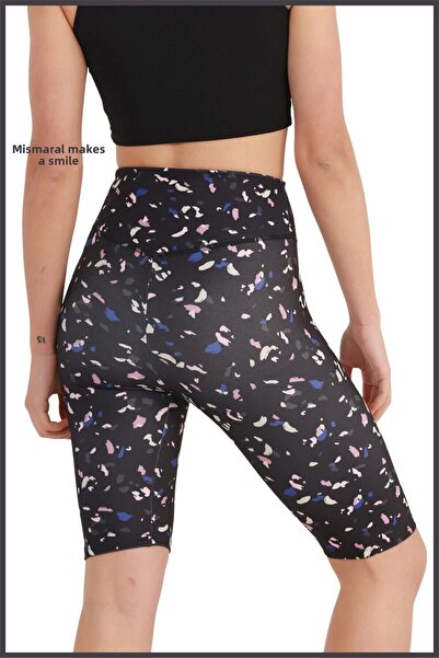 missmaral Γυναικείο ψηλόμεσο κολάν ποδηλάτου Navy Blue Ground Ψηφιακό εμπριμέ σορτς Bikers 1072