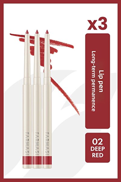 Farmasi 3 قلم تحديد الشفاه 02 أحمر عميق
