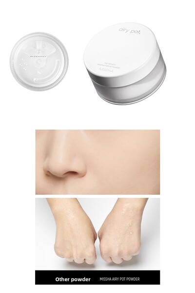 Missha مسحوق مسحوق خفيف للغاية - مسحوق Airy Pot شفاف مع نهاية غير لامعة وتثبي...
