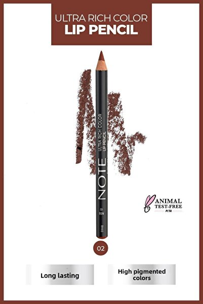 NOTE Ultra Rich Color Lip Pencil Lip Pencil 02 Rose - Brown